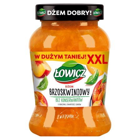 Łowicz Dżem brzoskwiniowy o obniżonej zawartości cukrów 450 g (1)