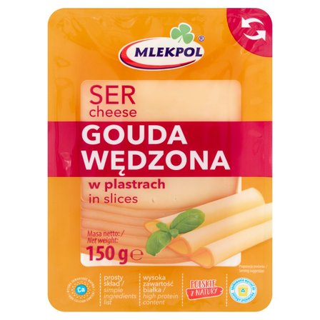 Mlekpol Ser gouda wędzona w plastrach 150 g (1)