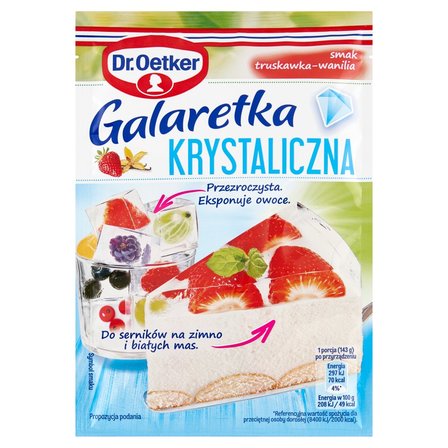 Dr. Oetker Galaretka krystaliczna smak truskawka-wanilia 72 g (1)