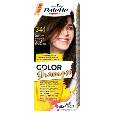 Palette Color Shampoo Szampon koloryzujący do włosów 341 (3-0) ciemna czekolada (1)