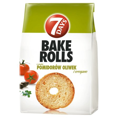 7 Days Bake Rolls Chrupki chlebowe o smaku pomidorów oliwek i oregano 150 g (1)