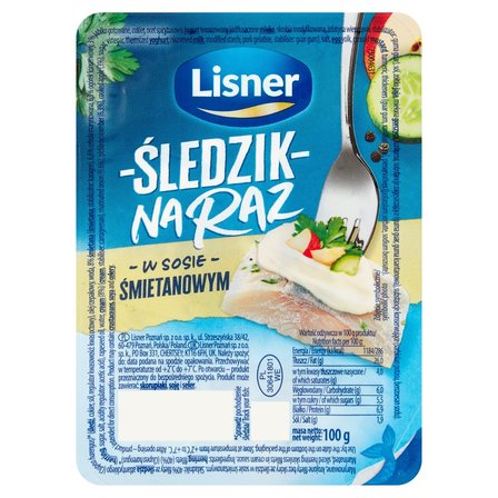 Lisner Śledzik na raz w sosie śmietanowym 100 g (1)