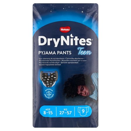 Huggies DryNites Teen Majteczki pod piżamę 8-15 27-57 kg 9 sztuk (1)