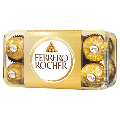 Ferrero Rocher Chrupiący wafelek z kremowym nadzieniem i orzechem laskowym w czekoladzie 200 g (2)