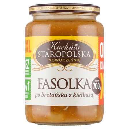 Kuchnia Staropolska Fasolka po bretońsku z kiełbasą 700 g (1)