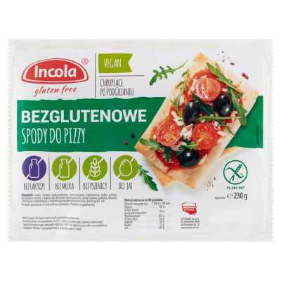 Incola Spody do pizzy bezglutenowe 230 g (1)