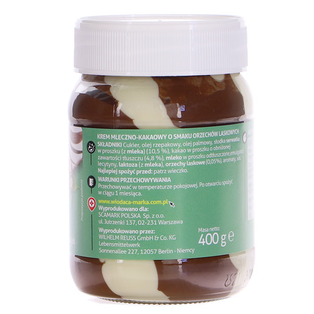 WM krem mleczno kakaowy  o smaku orzechów laskowych 400g (6)