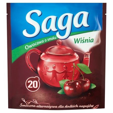 Saga Herbatka owocowa o smaku wiśnia 34 g (20 torebek) (1)