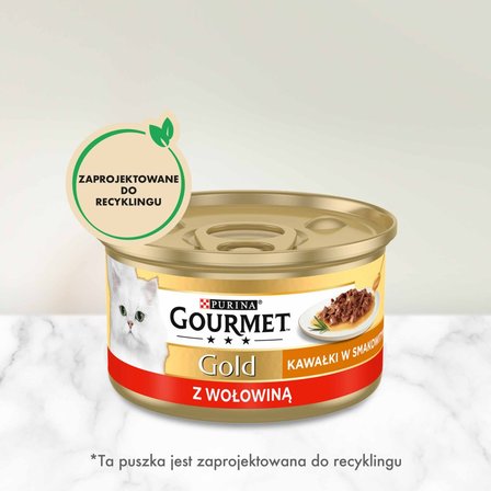Gourmet Gold Karma dla kotów kawałki w smakowitym sosie z wołowiną 85 g (2)