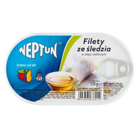 Neptun Filety ze śledzia w oleju roślinnym 170 g (1)