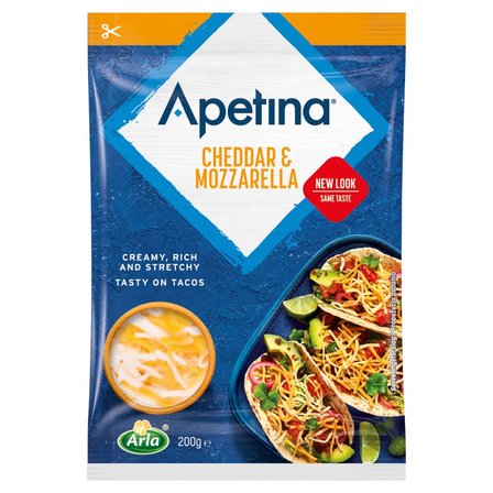 Arla Apetina Ser wiórkowany Cheddar & Mozzarella 200 g (1)