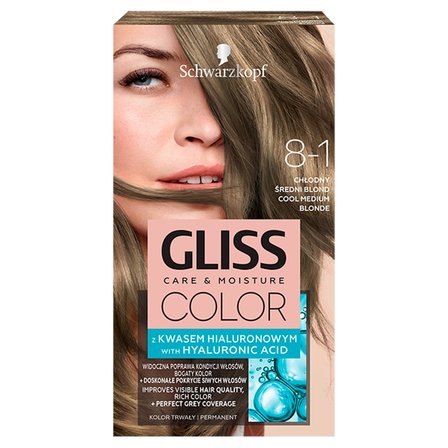 Schwarzkopf Gliss Color Farba do włosów chłodny średni blond 8-1 (1)