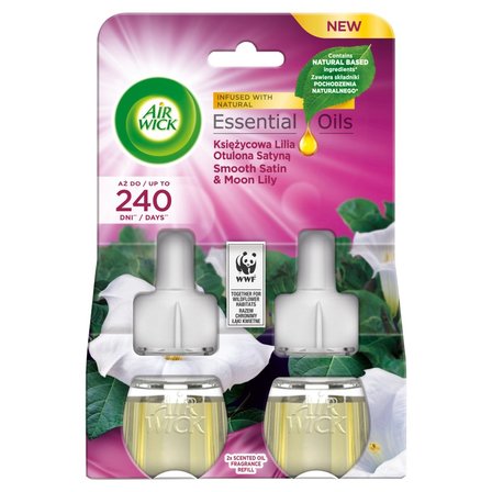 Air Wick Essential Oils Wkład do elektrycznego odświeżacza księżycowa lilia otulona satyną 19 ml (1)