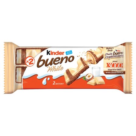 Kinder Bueno White Wafel w białej czekoladzie z mleczno-orzechowym nadzieniem 39 g (2 sztuki) (1)