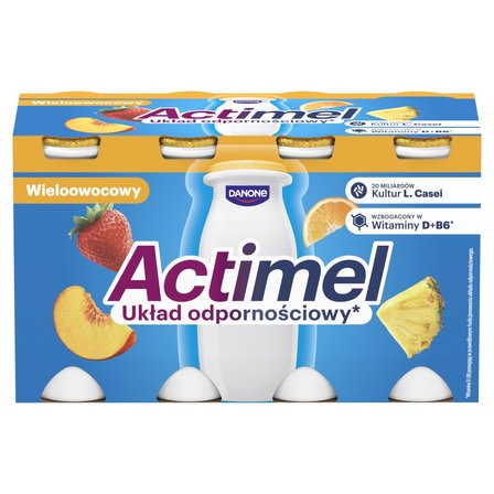 Actimel Napój jogurtowy o smaku wieloowocowym 800 g (8 x 100 g) (1)