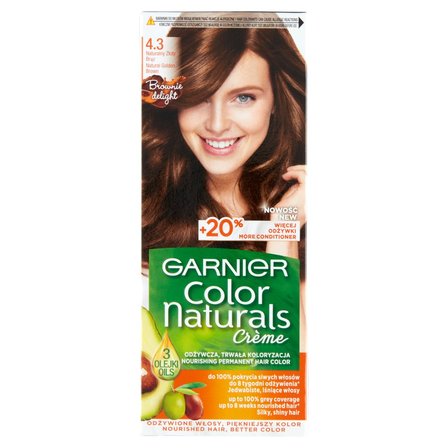 Garnier Color Naturals Crème Farba do włosów naturalnie złoty brąz 4.3 (1)