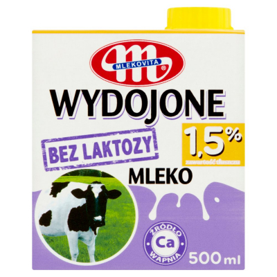 Mlekovita Wydojone Mleko bez laktozy 1,5% 500 ml (1)