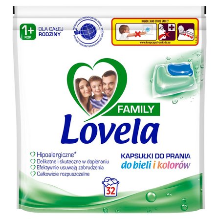 Lovela Family Kapsułki hipoalergiczne do prania bieli i kolorów 32 sztuki (1)