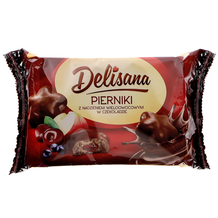 Delisana Pierniki z nadzieniem wieloowocowym w czekoladzie 200 g (1)