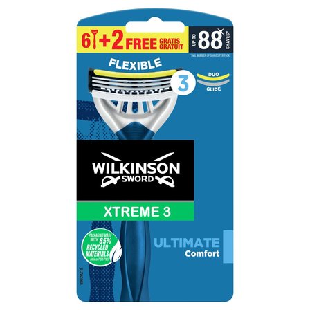 Wilkinson Sword Xtreme3 Ultimate Jednorazowe maszynki do golenia 8 sztuk (1)