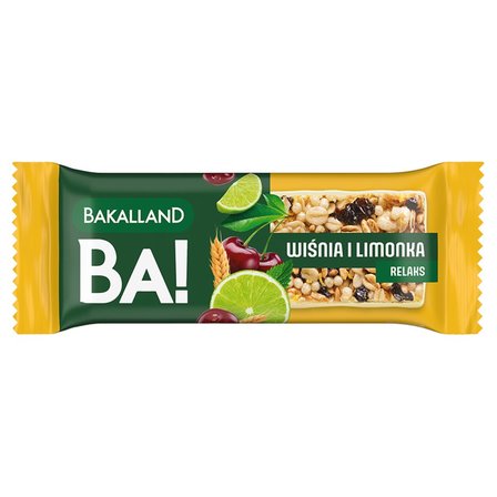 Bakalland Ba! Baton zbożowy wiśnia i limonka relaks 38 g (1)