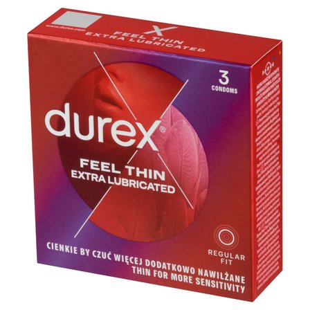 Durex Feel Thin Extra Lubricated Wyrób medyczny prezerwatywy 3 sztuki (2)