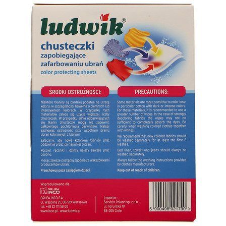 Ludwik Chusteczki zapobiegające zafarbowaniu ubrań 20 sztuk (2)