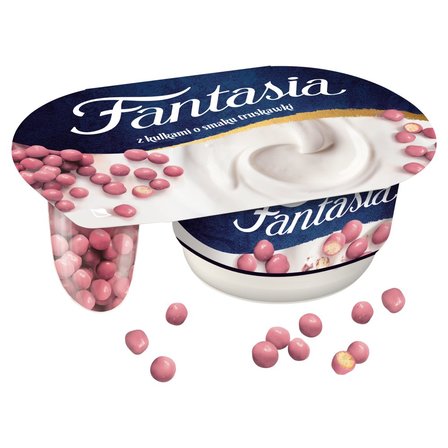 Fantasia Jogurt kremowy z kulkami o smaku truskawki 100 g (2)