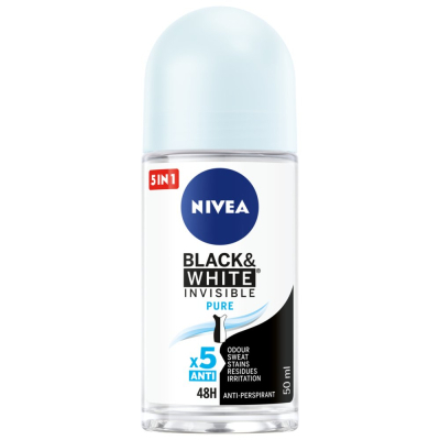 Nivea Black&White Invisible Pure Antyperspirant Roll ON 50 ml (2)