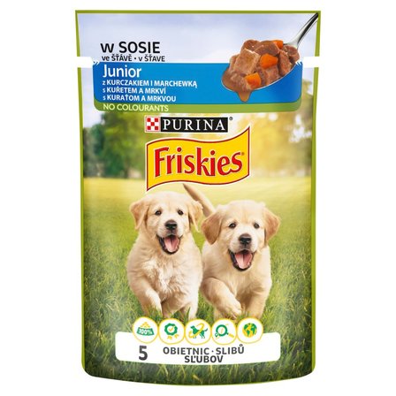 Friskies Junior Karma dla szczeniąt w sosie z kurczakiem i marchewką 100 g (1)