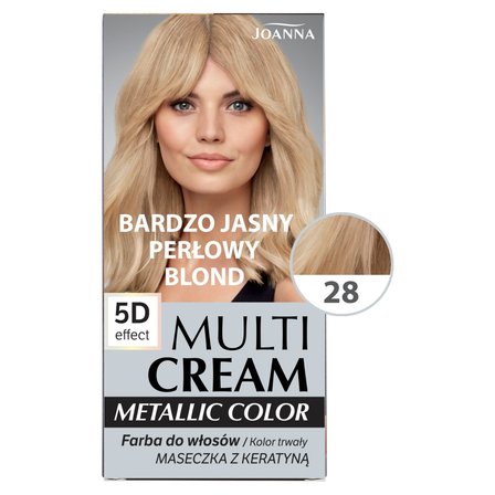 Joanna Multi Cream Metallic Color Farba do włosów bardzo jasny perłowy blond 28 (3)