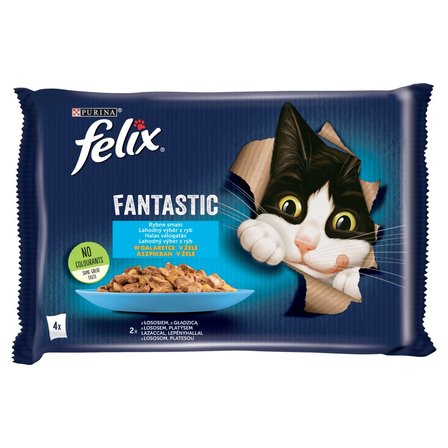 Felix Fantastic Karma dla kotów rybne smaki w galaretce 340 g (4 x 85 g) (1)