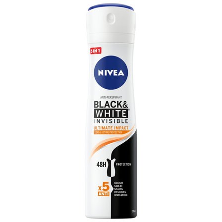 Nivea Black&White Invisible Ultimate Impact Antyperspirant Spray 150ml (1)