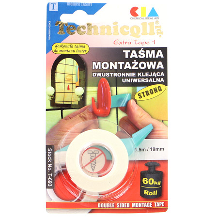 TECHNICQLL  TAŚMA MONTAŻOWA DWUSTRONNA 1.5 19 (1)