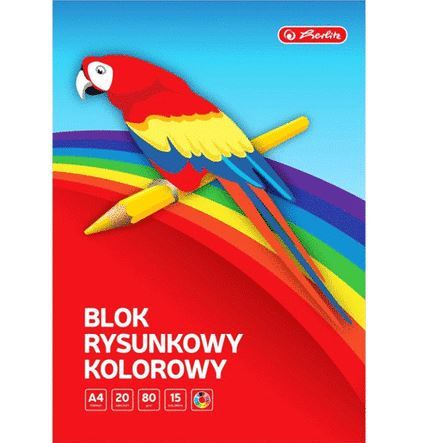 HERLITZ Blok Rysunkowy Kolorowy A4/20k 1 szt. (1)