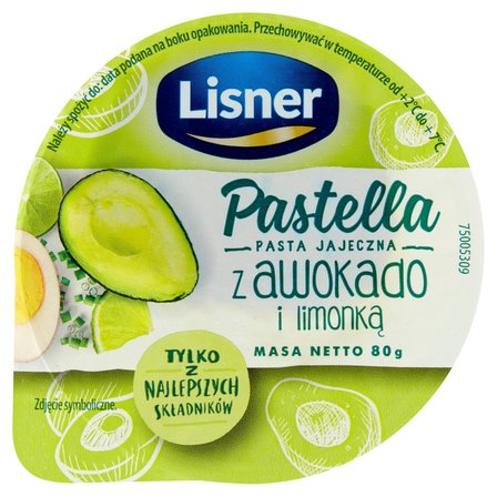 Lisner Pastella Pasta jajeczna z awokado i limonką 80 g (1)