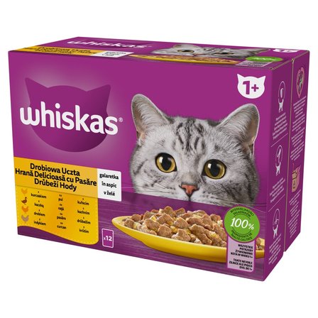 Whiskas Mokra karma dla kotów drobiowa uczta galaretka 1,02 (12 x 85 g) (1)