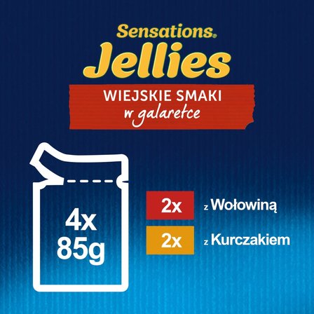 Felix Sensations Jellies Karma dla kotów wiejskie smaki w galaretce 340 g (4 x 85 g) (5)