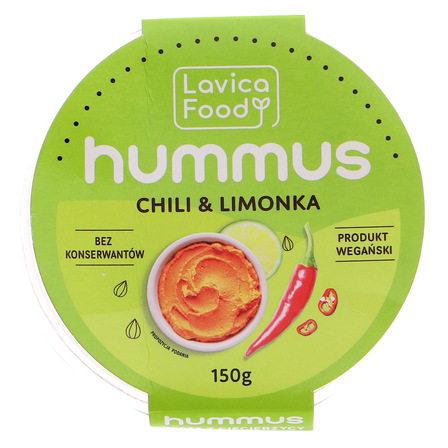 Lavica Food Hummus wegański chili& limonka 150g (1)