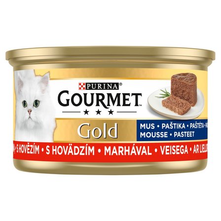 Gourmet Gold Karma dla kotów mus z wołowiną 85 g (1)