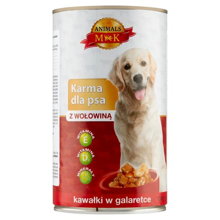 MK Animals Karma dla psa kawałki w galaretce z wołowiną 1240 g (1)