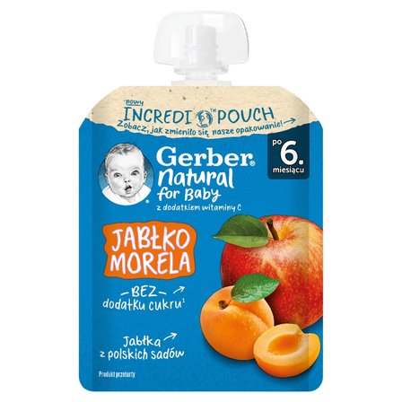 Gerber Deserek dla dzieci po 6. miesiącu jabłko morela 80 g (1)