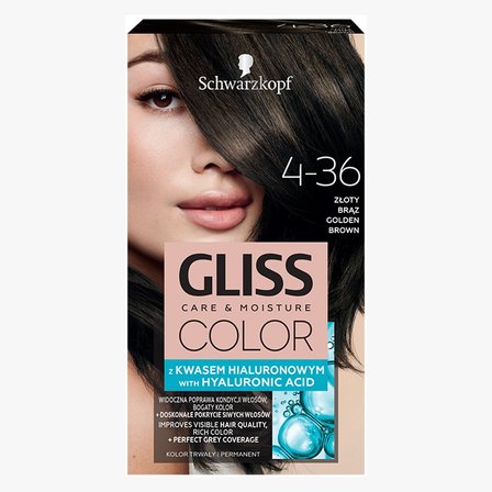 Gliss Color Care & Moisture Farba do włosów trwała 4-36 złoty brąz (1)