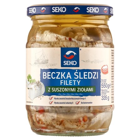 Seko Beczka śledzi Filety z suszonymi ziołami 550 g (1)