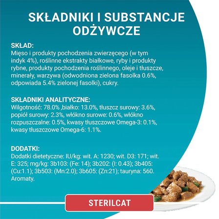 PURINA ONE Sterilcat Karma dla kotów z indykiem i zieloną fasolką 85 g (4)