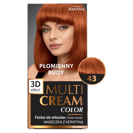 Joanna Multi Cream Color Farba do włosów płomienny rudy 43 (3)
