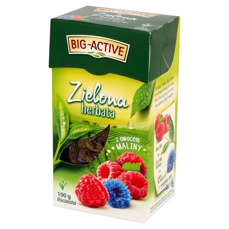 Big-Active Zielona herbata liściasta z owocem maliny 100 g (2)