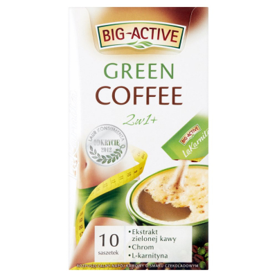 Big-Active La Karnita Green Coffee 2w1+ Rozpuszczalny napój kawowy 120 g (10 x 12 g) (2)