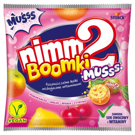 nimm2 Boomki Musss Rozpuszczalne cukierki owocowe wzbogacone witaminami 90 g (1)