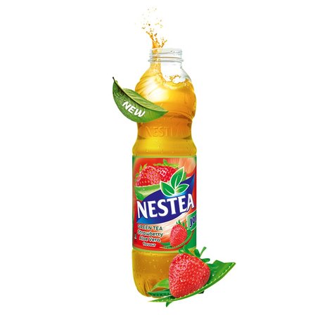 Nestea Joy Green Tea Napój owocowo-herbaciany o smaku truskawkowym z dodatkiem aloesu 1,5 l (2)